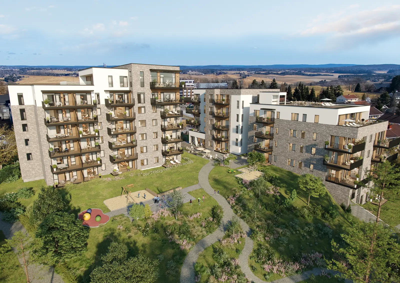 Området Meierihagen vil bestå av moderne kvalitetsleiligheter med parker og friområder rundt. Et miljøvennlig alternativ med gode kvaliteter